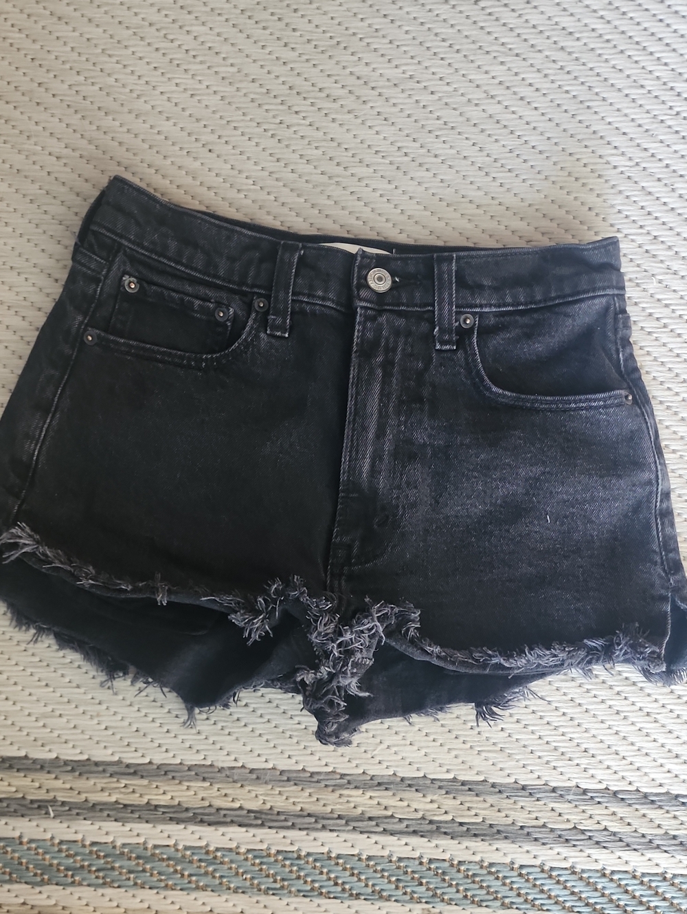 Abercrombie & Fitch Black Distressed Denim Cutoff Shorts